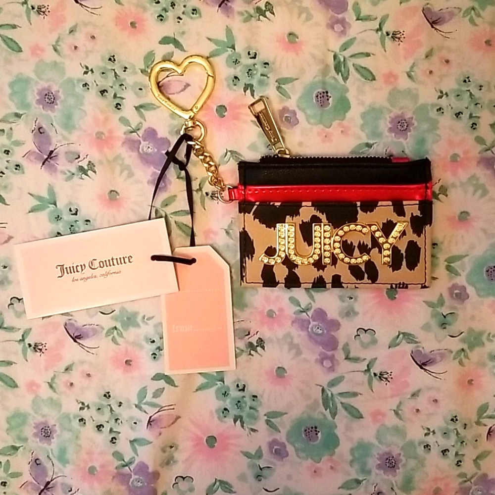 NWT JUICY COUTURE CHEETAH NOVELTY COIN & CARD CASE